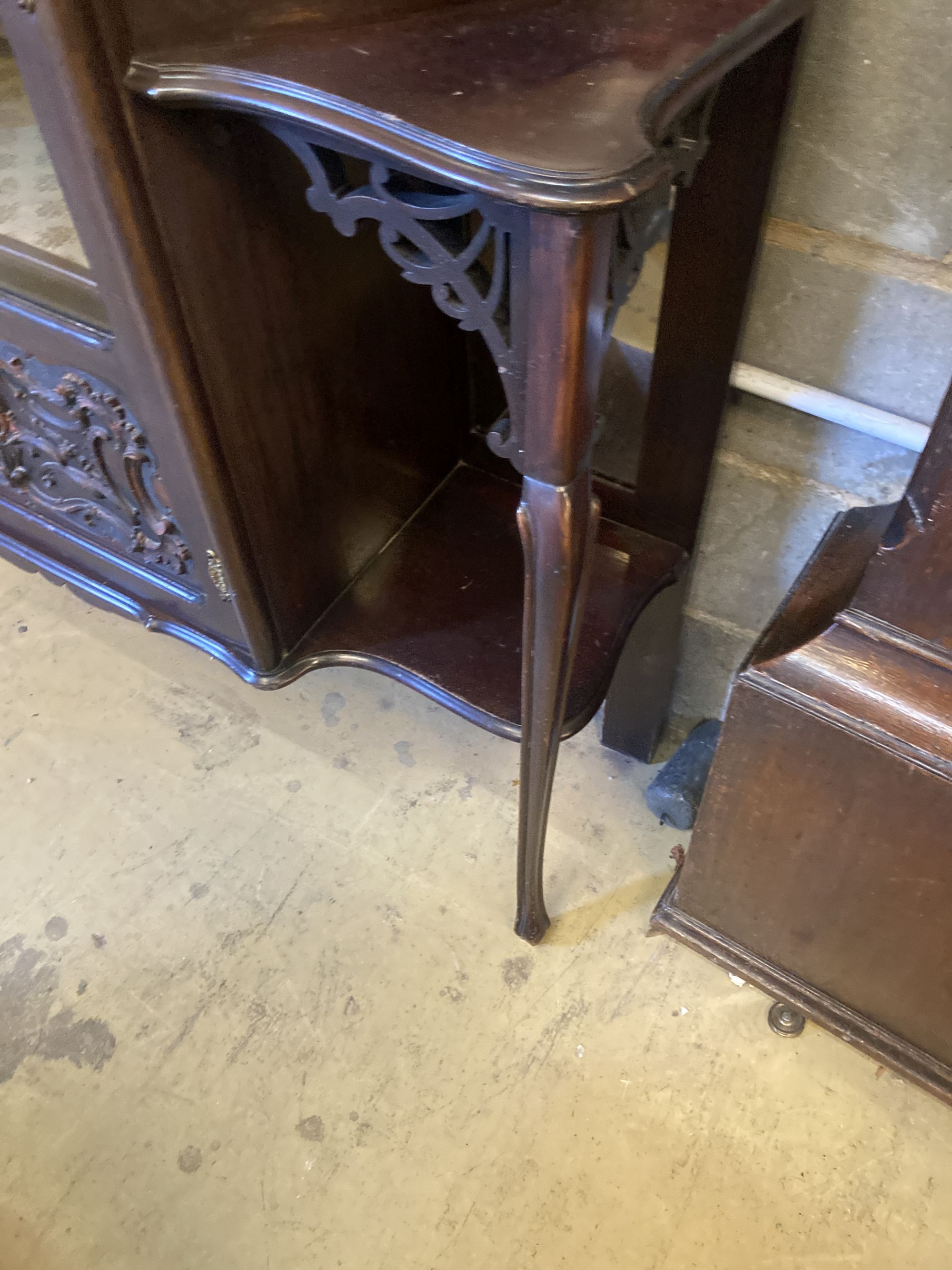 A late Victorian mahogany glass display cabinet, width 127cm, depth 40cm, height 212cm